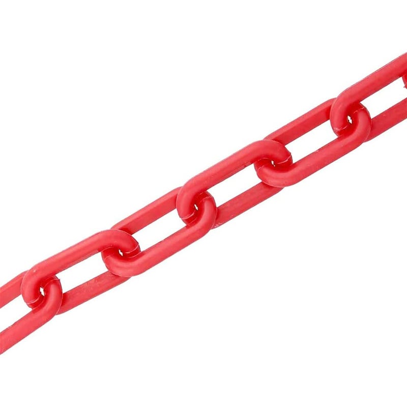 Boxonly Plastic Chain Barriers Link Warning Safety Barrier Parking Space Plastic Chains for Decorative Garden Fence 25mx6mm Red - Image 3